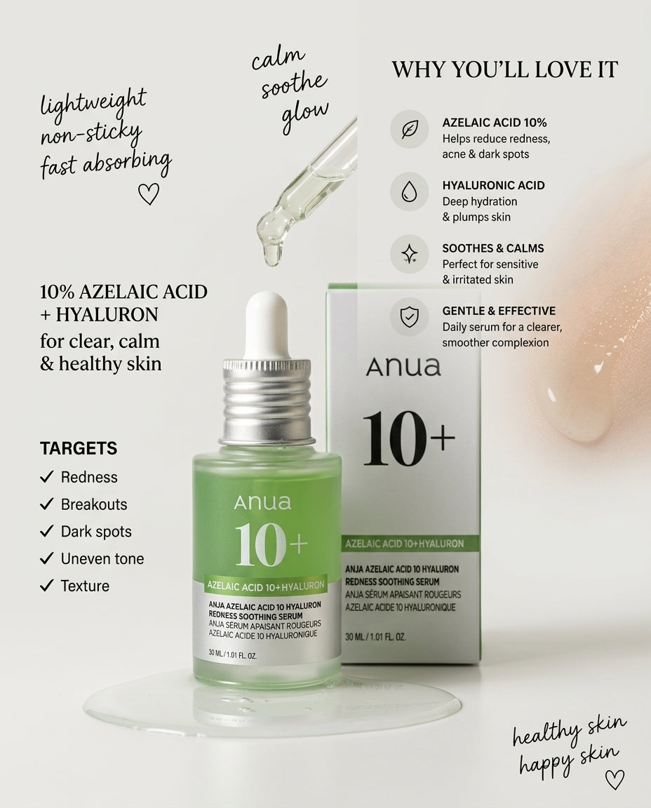 Anua Azelaic Acid 10+ Hyaluron Redness Soothing Serum – 30ml