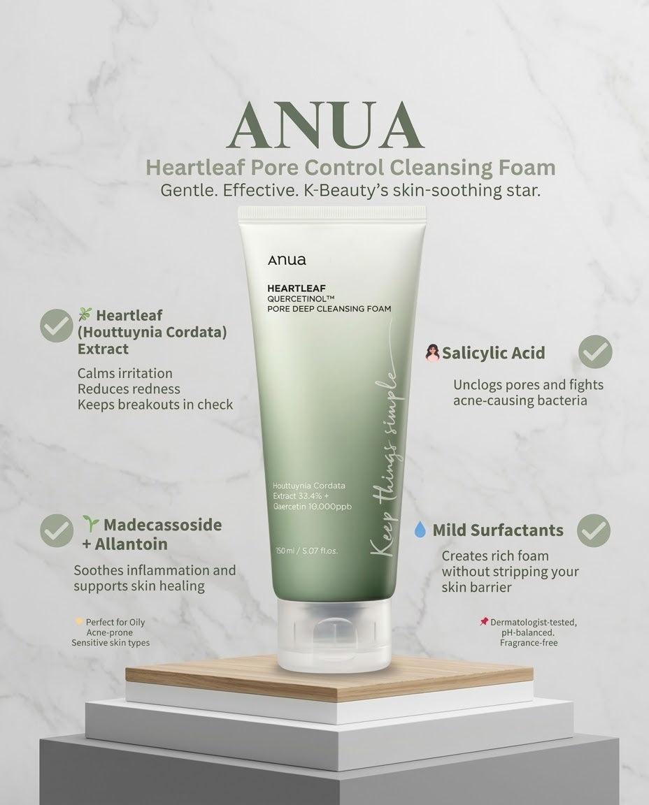 Anua Heartleaf Quercetinol Pore Deep Cleansing Foam