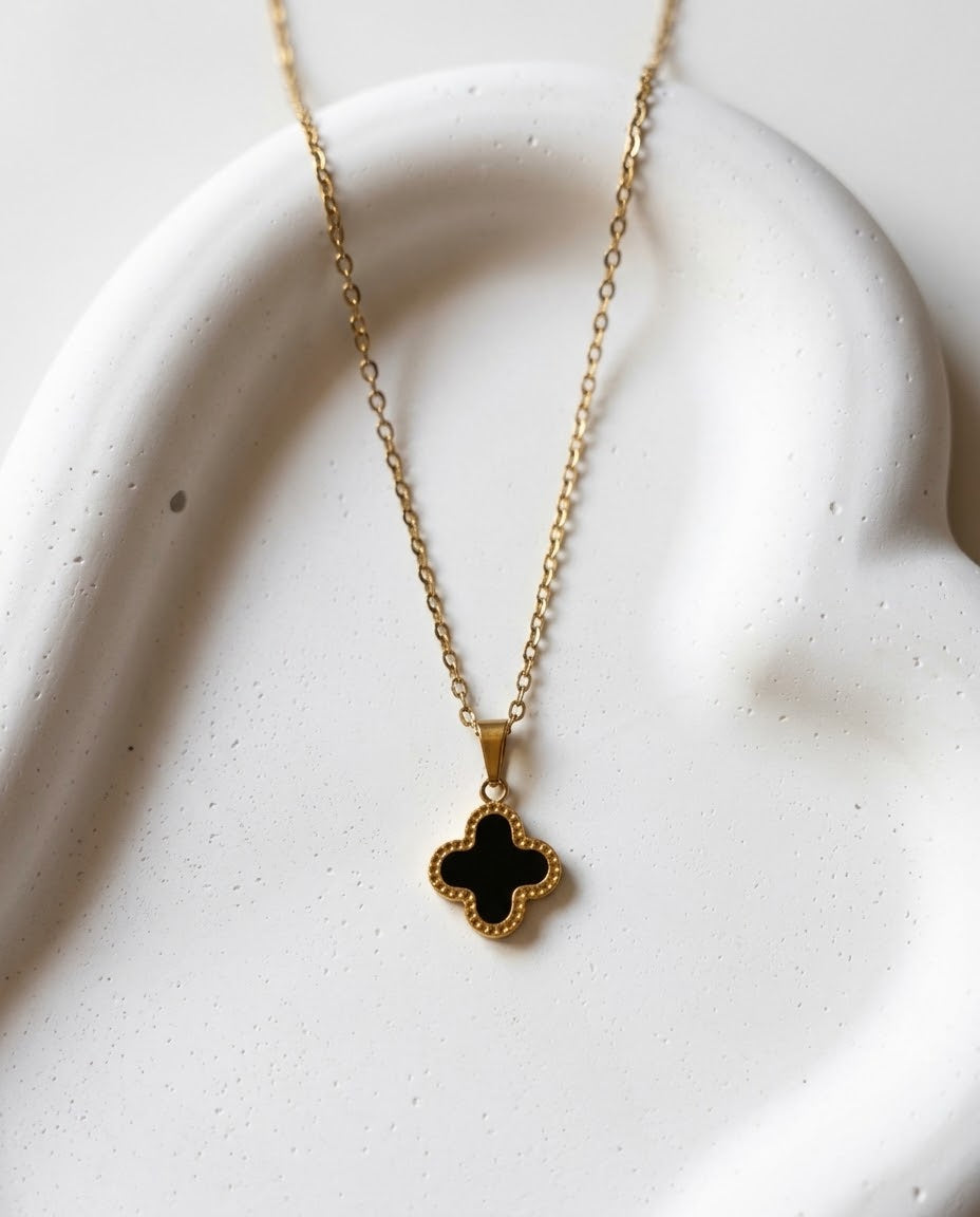 Black Clover Pendant Necklace
