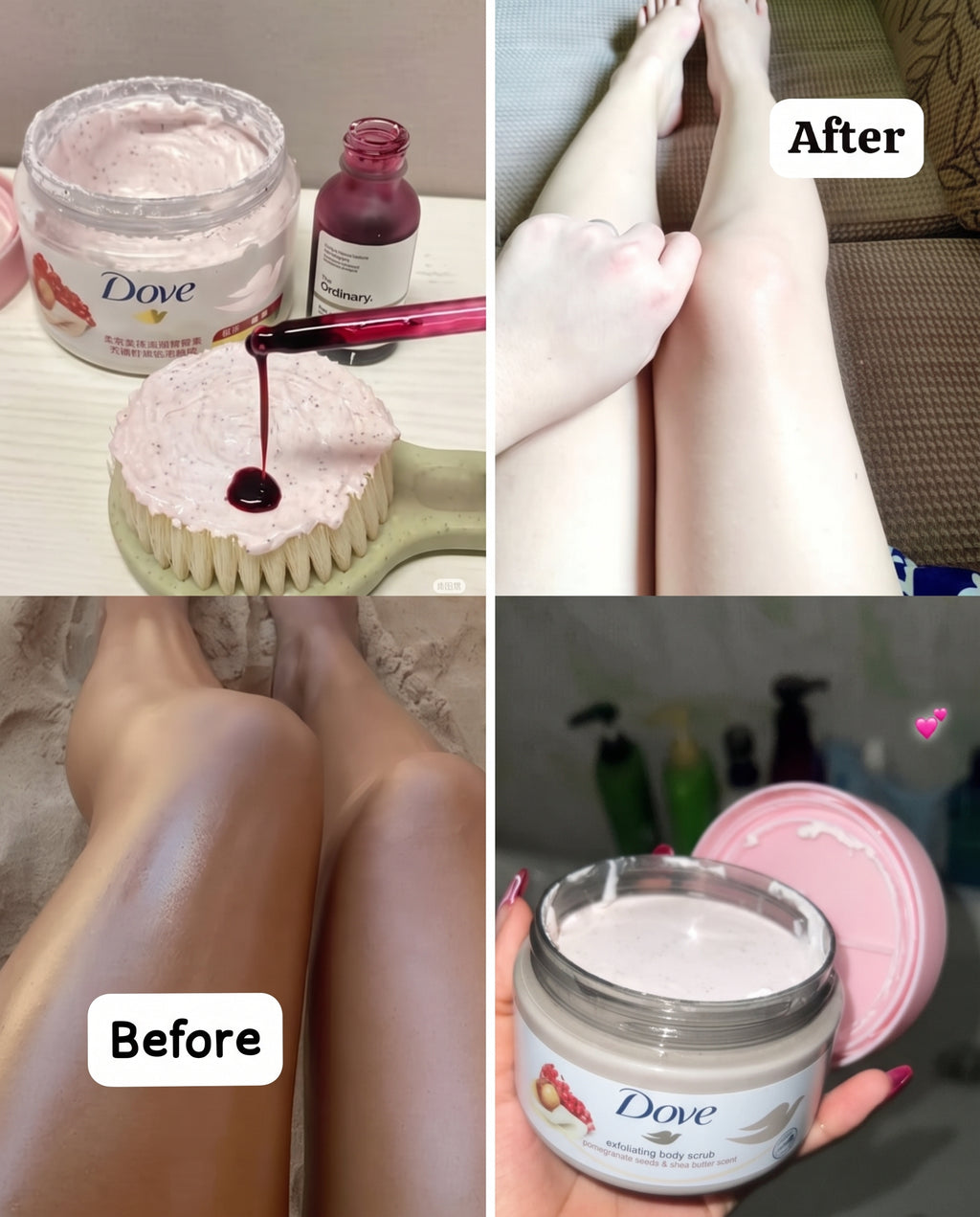 Complete Glow & Exfoliation Skincare Combo – The Ordinary Glycolic Acid Toner + AHA BHA Peeling Solution + Dove Deep Moisture Cream