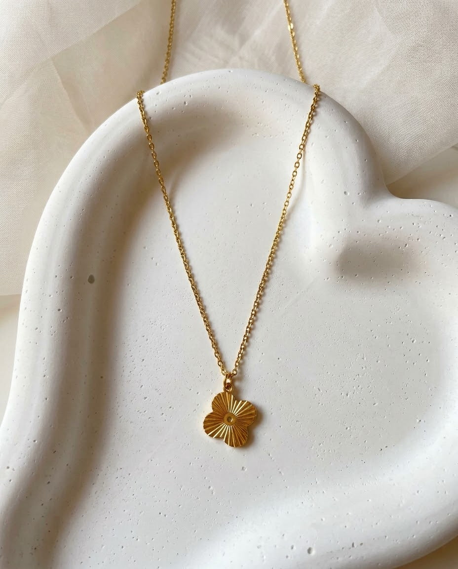 Gold Clover Pendant Necklace