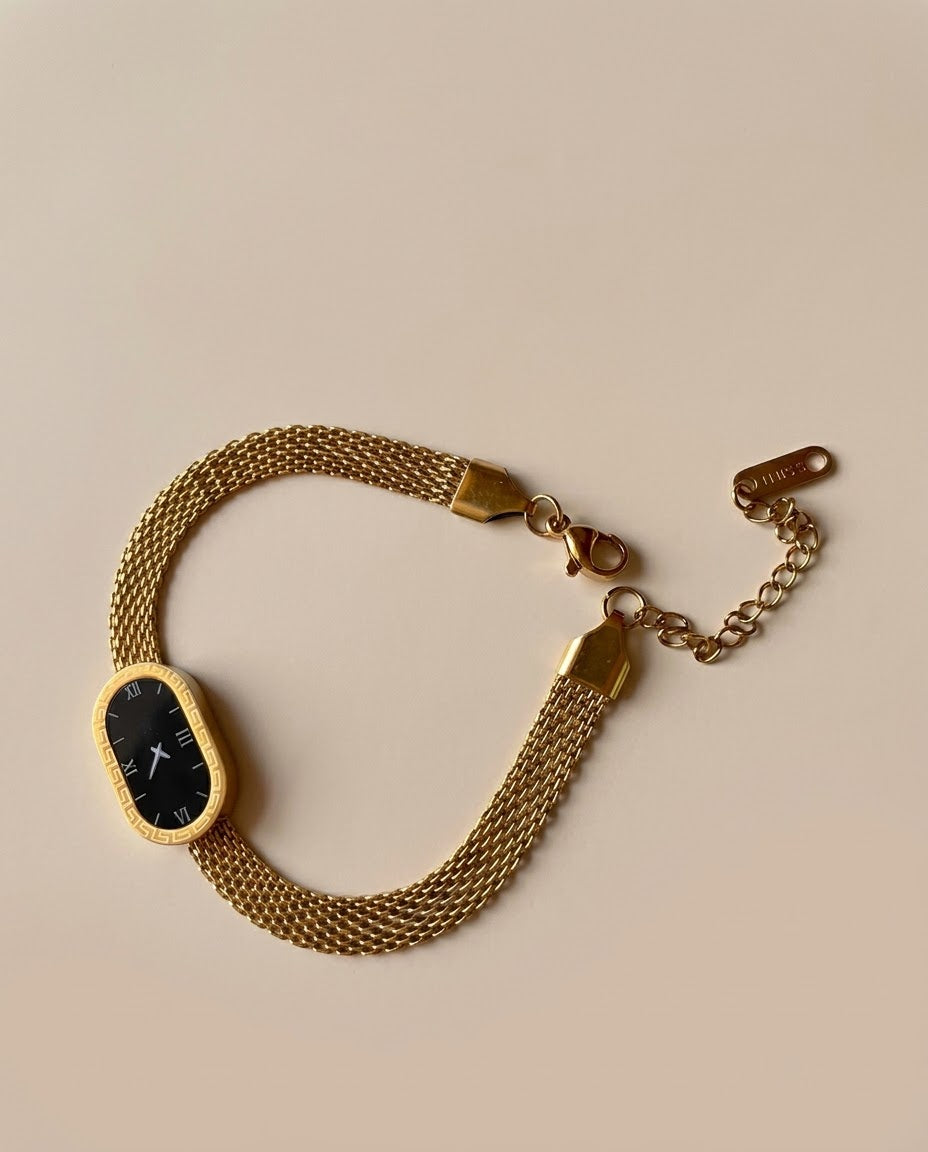 Gold Mesh Watch Bracelet