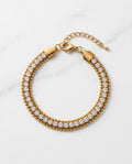 Gold-Tone Crystal Tennis Bracelet