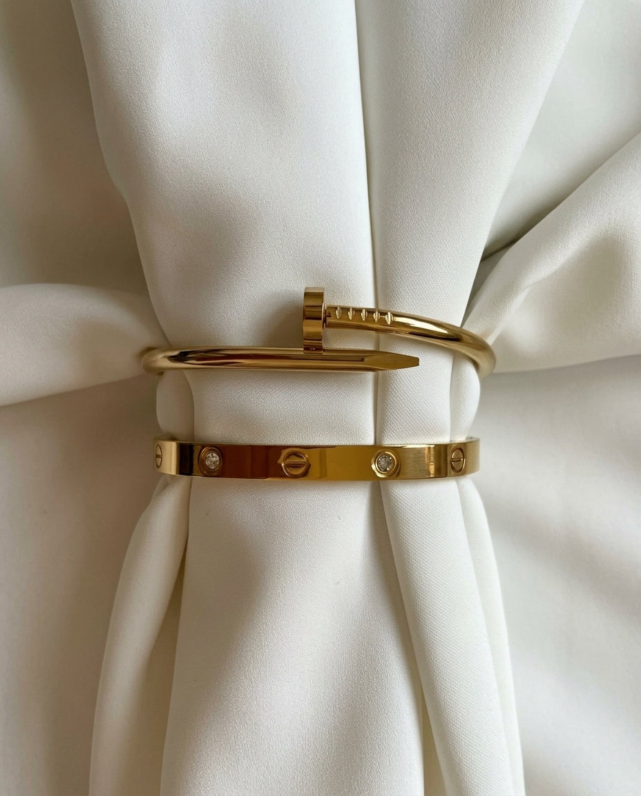 Iconic Nail & Screw Stainless Steel Bracelet Set