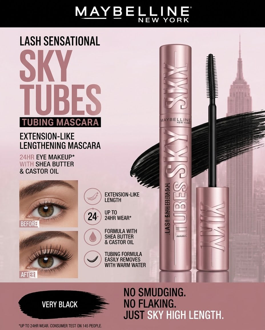 Maybelline Lash Sensational Sky High Mascara – Lengthening & Volumizing