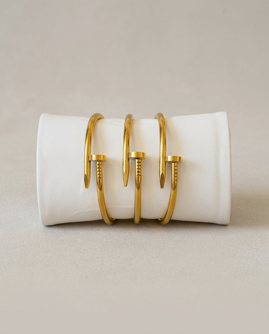Minimalist Nail-Style Stainless Steel Bracelet