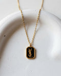 YSL Gold & Black Statement Pendant Necklace